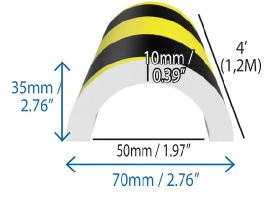 Rørbeskytter XL, halvsirkel, hvit