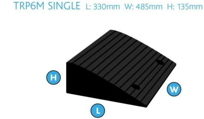 Fortausrampe gummi 13,5cm Sort