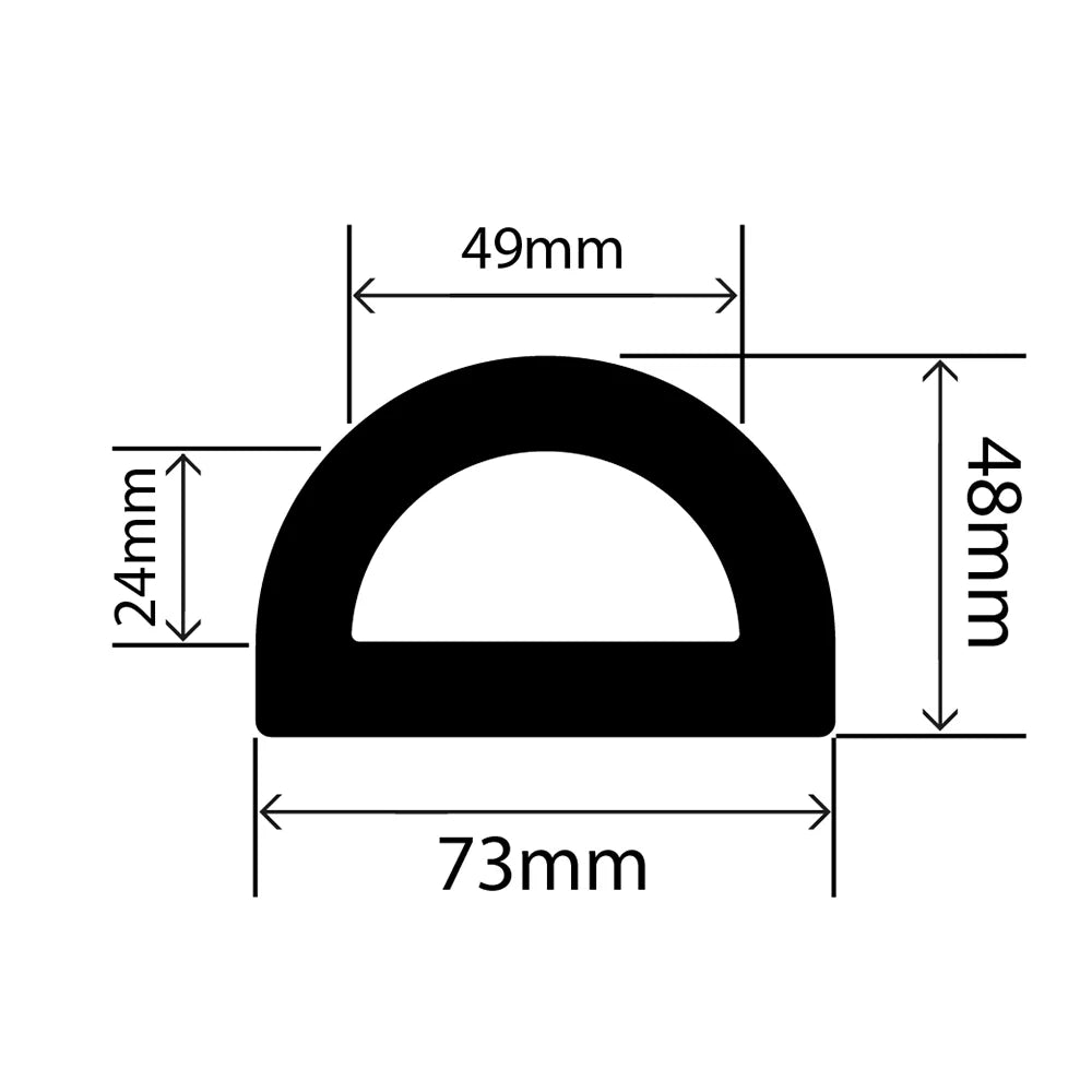 D - Fend Gummifender, hul 73x48mm - RUBBERMAN